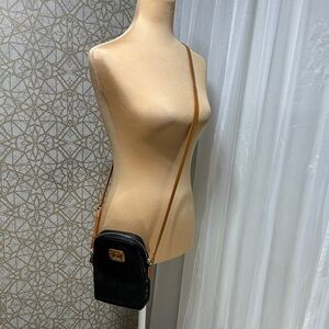 Valentina Elegant Black and Tan Crossbody Bag